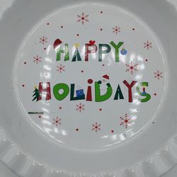 Happy Holidays Chrismas Themed Pie Tray 