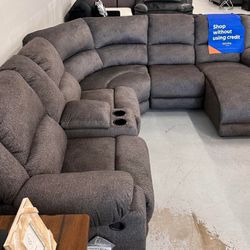 🍄  Benlocke 5-Piece Recliner Sofa | Reclining Sectional | Leather Recliner| Loveseat | Couch | Sofa | Sleeper| Living Room Furniture|Garden Furniture