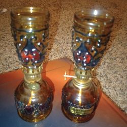 2 Vintage Mini Oil Lamps