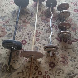 Multiple Steel Weights & Various Bars (adjustable).  Buy One or All