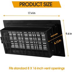 10 Pack 8" x 16" Automatic Foundation Vent for Ventilating Crawl Space Replacement Auto Air Vent, Brown