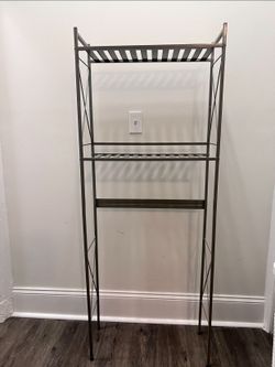 Satin Nickel Metal Bathroom Storage Over The Toilet Shelf - Storage Room Moving Sale