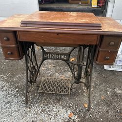 Antique Singer Sewing Machine Table