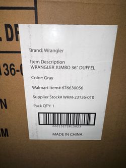 Wrangler Jumbo 36 inch Rolling Bag - Gray