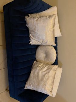 Navy Blue Velvet Sofa