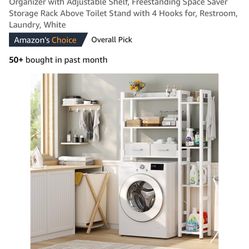 New! 7 Tier Bathroom Organizer with Adjustable Shelf, Freestanding Space Saver Storage Rack