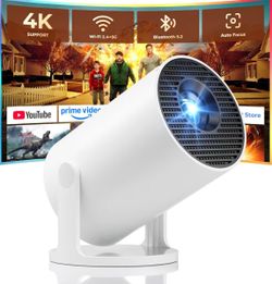 Mini Projector, Portable Projector with Wifi and Bluetooth, Built in Apps Support 4K 1080P