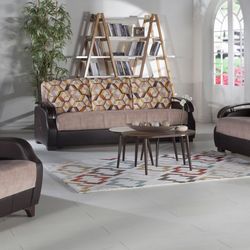 NEW 3 PCS SOFA BED , LOVESEAT AND CHAIR WITH STORAGE