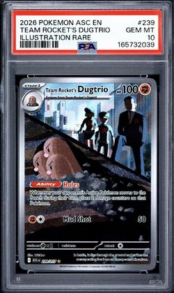 PSA 10 Team Rocket's Dugtrio Illustration Rare #239 Pokemon