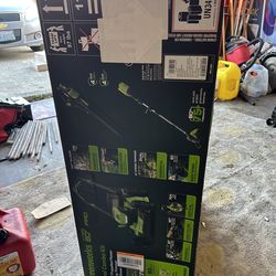 Green work mower, weed eater and blower