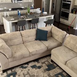 Sectional Couch Beige 