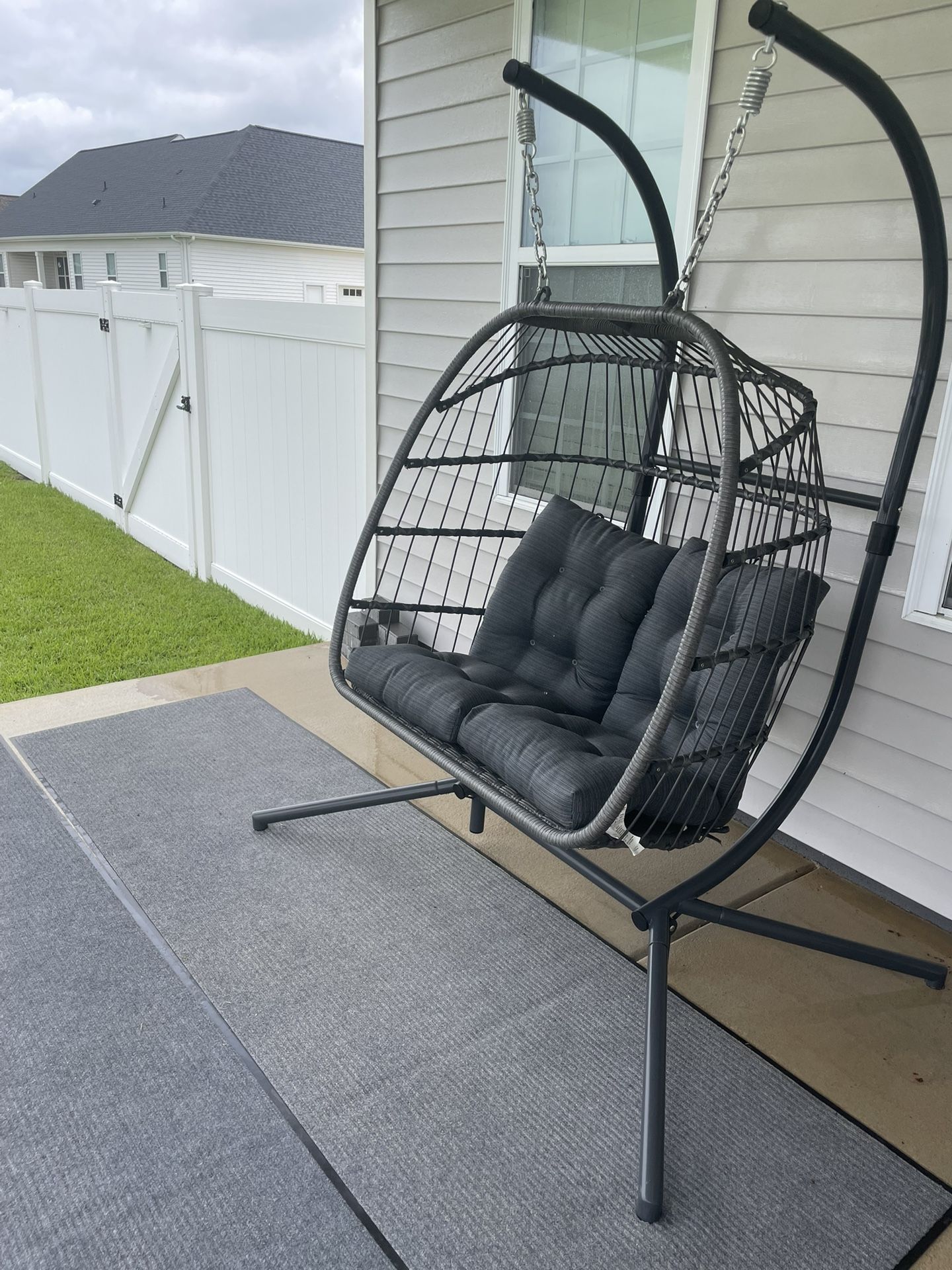 Double Egg Chair with Stand (BEST OFFER)