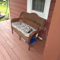 Wicker Chairs And Bench