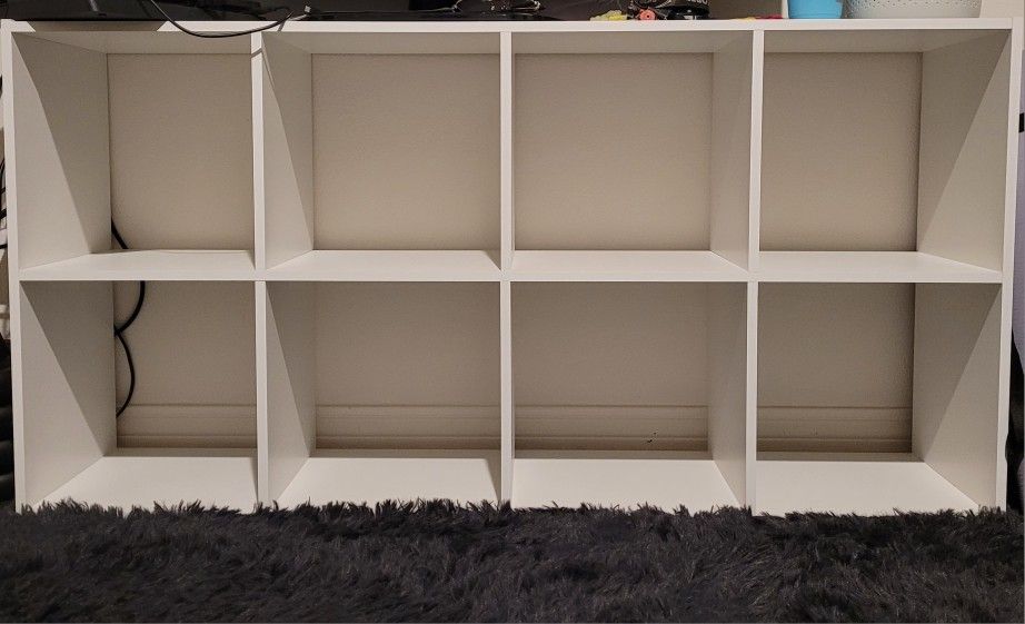 White 8-Cube Bookshelf