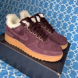 Nike Men s size 8 Air Force 1 premium winter burgundy crush low top winterized Womens 9.5 for Sale in Atlanta GA OfferUp