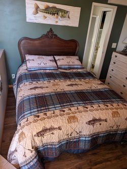 Solid wood full size headboard