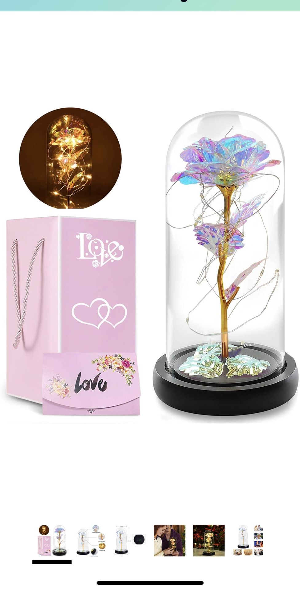 Colorful Artificial Galaxy Flower Rose Lamp