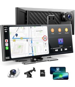 9.26'' Carplay Screen for Car with 4K Dash Cam, Compatible with Apple Carplay & Android Auto, Carplay with 1080p Backup Camera, Mirror Link, Loop Reco