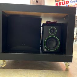 Black rolling TV stand/Storage with wheels