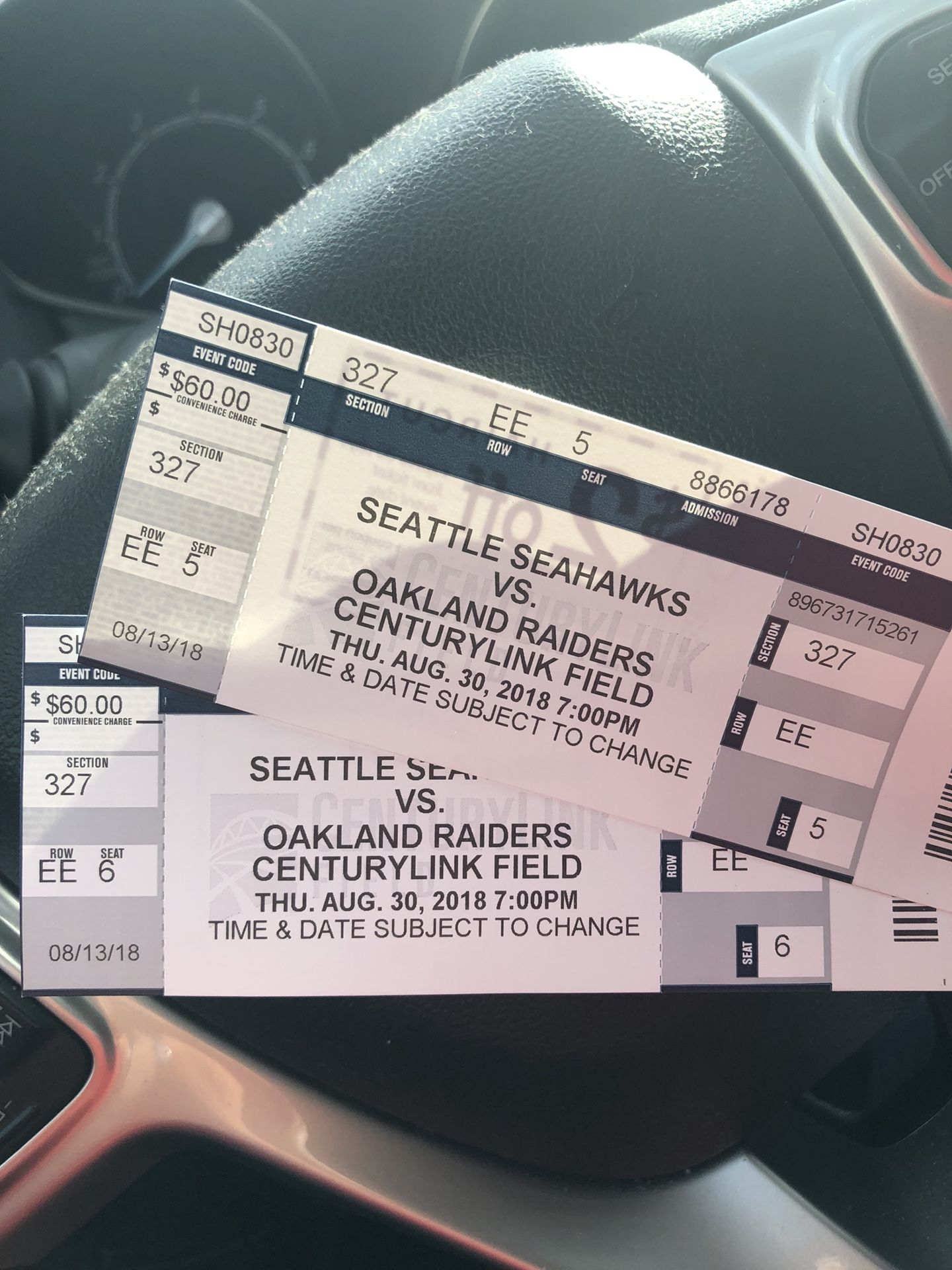 Seattle Seahawks vs Oakland Raiders