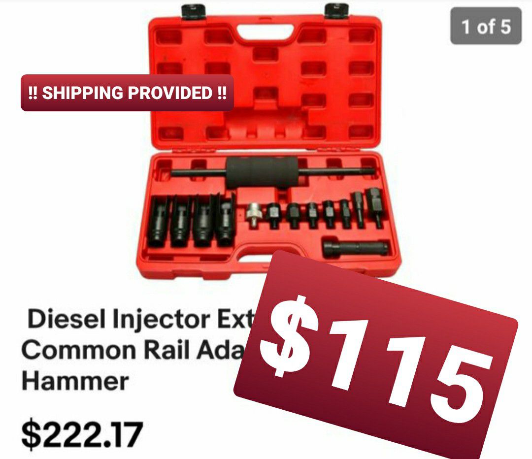 Diesel Injector Extractor Remove & Common Rail Adaptor Puller Slide Hammer