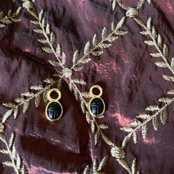 14k gold plated sacred natural onyx earring jacket/enhancer