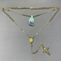 14Kt Tri-Color Rosary 