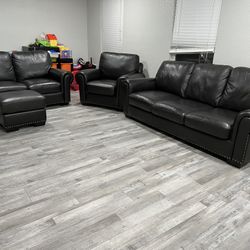 Top Grain Leather Couches ! Living Room Set ! Leather Sofa ! 4 Piece Sof Set Free Delivery