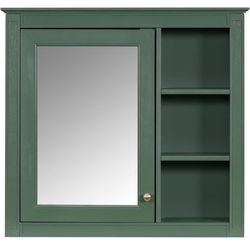 New Assembled 30'' x 28'' Modern Wall Mounted Bathroom Storage Cabinet, with Mirror Doors and 3 Open Storage Spaces Bathroom Medicine Cabinet