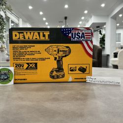 Dewalt 1/2” High Torque Impact Wrench With Detent Anvil Battery And Charger 