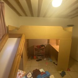 Bed With Slide And Desk Underneath 