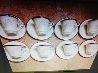 Lenox Flirtation 8 Cups And Saucers.