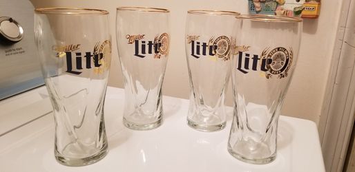 Set of four Miller Lite Glasses