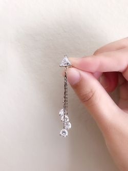 Cubic Zirconia Drop Earrings in Sterling Silver