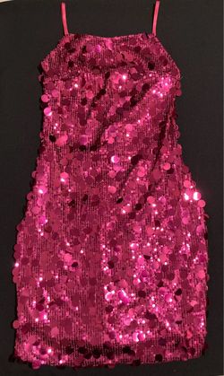 Women Sequin Dress Spaghetti Strap Sparkly Bodycon Party Mini Dress Size Medium
