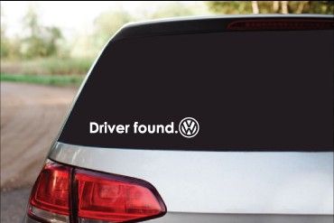 Vw Driver Found Vinyl Sticker