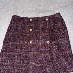 Showpo Plaid Button Skirt (US 14)