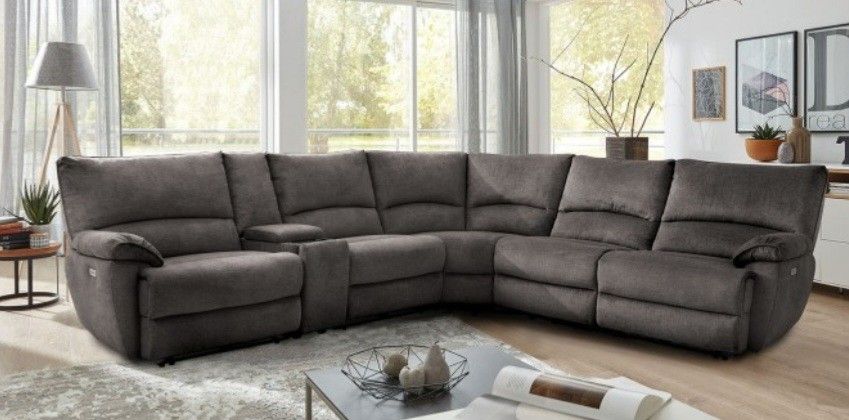 Brand New Grey Super Plush Power Reclining Sectional Sofa