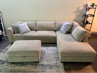Thomasville Walsen Sectional + Storage Ottoman — $600 OBO