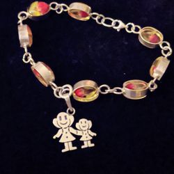 STERLING SILVER ROSE FLOWER BRACELET MADE USING REAL MINIATURE ROSES 7" LONG