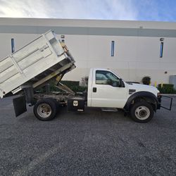 2008 ford F-450 6.8 v10 2wd 263k milles gasoline dump truck just smog cold ac clean title one owner reg current located in pomona 9o9236I97o runs good