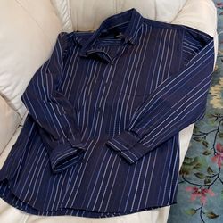 Men’s Blue Striped Dress Shirt