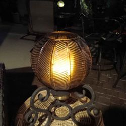 $20 Rod Iron and Glass Globe Candle Holder Solar Light Garden Lantern. SO COOL. Great Table Decor