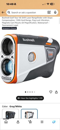Bushnell Golf Tour V6 Shift Laser Rangefinder