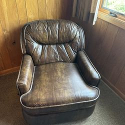 Faux Leather Brown Recliner