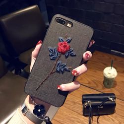 iPhone case (6/6s/7) Embroidery Rose