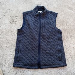 Faherty Men's Epic Qulited Fleece Vest in Navy Blue Medium