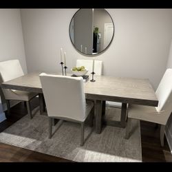Anibecca 90” Wood Grey Dining table 