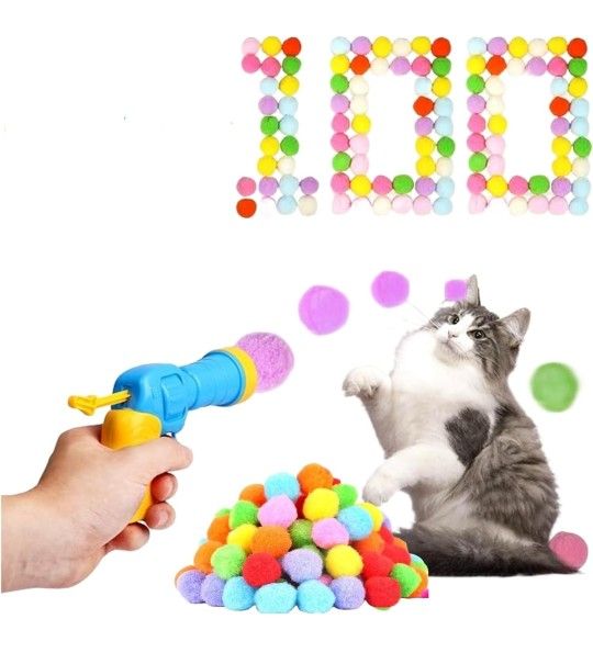 Jacsoii Cat Ball Launcher Set (100 Pcs)