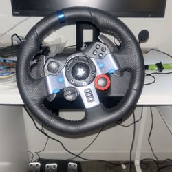 steering wheel and gas pedal 
